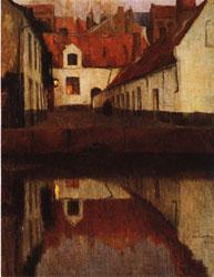 Albert Baertsoen Little Town on the Edge of Water(Flanders) Germany oil painting art